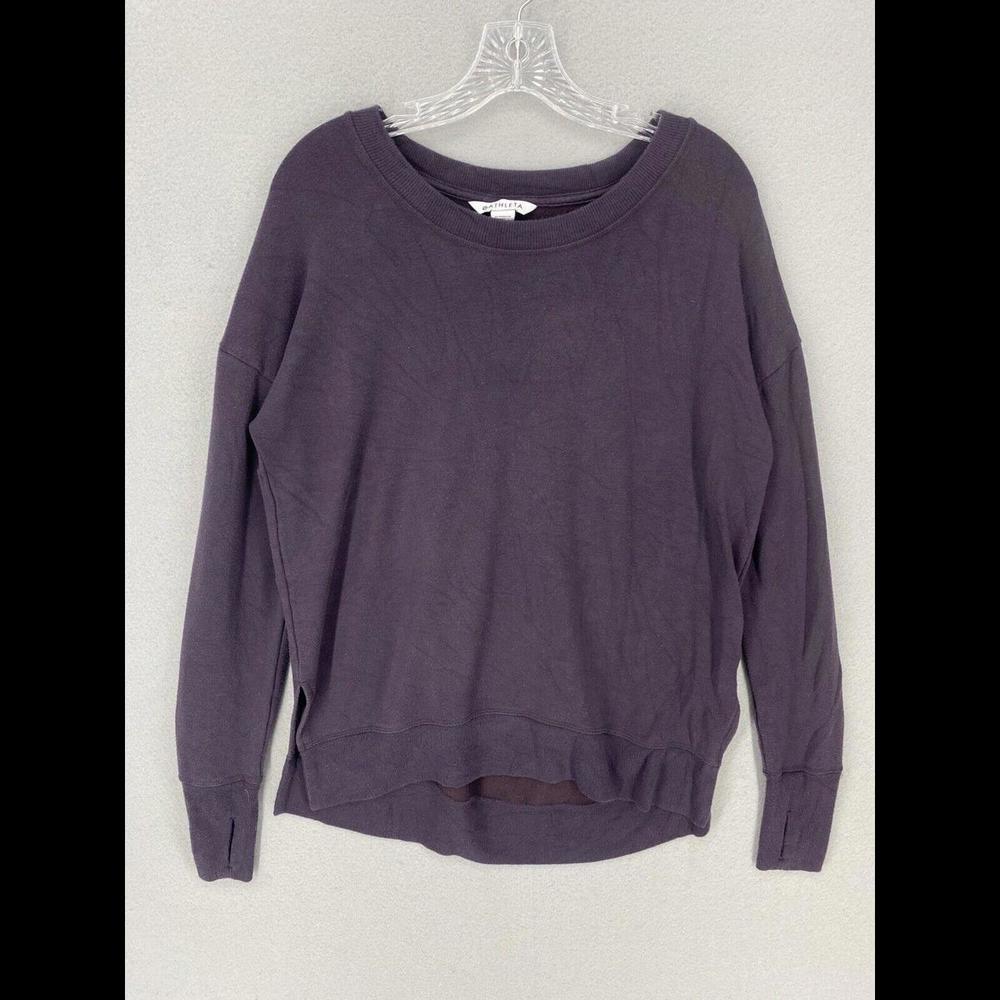 Athleta Womens Sweater Size Small Purple Long Sleeve Crew Neck Casual Yoga